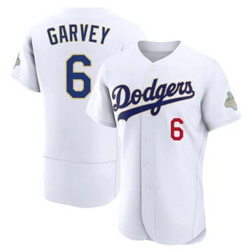 Men's Los Angeles Dodgers Steve Garvey ＃6 Gold Authentic White 2026 Collection Jersey