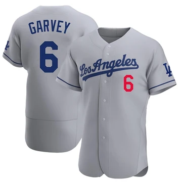 Men's Los Angeles Dodgers Steve Garvey ＃6 Gray Authentic Away Jersey