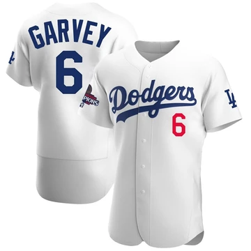 Men's Los Angeles Dodgers Steve Garvey ＃6 White Authentic Home Official 2024 World Series Champions Jersey