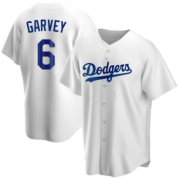 Men's Los Angeles Dodgers Steve Garvey ＃6 White Replica Home Jersey