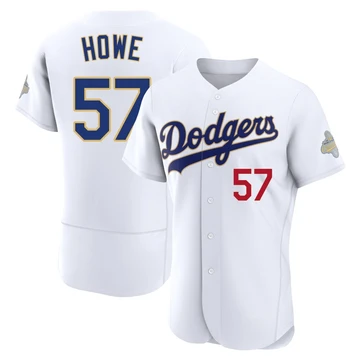Men's Los Angeles Dodgers Steve Howe ＃57 Gold Authentic White 2026 Collection Jersey