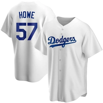 Men's Los Angeles Dodgers Steve Howe ＃57 White Replica Home Jersey