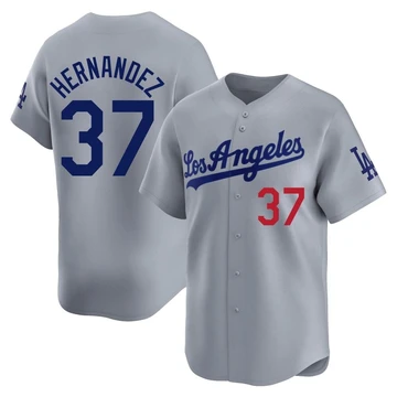 Men's Los Angeles Dodgers Teoscar Hernandez ＃37 Gray Limited Away Jersey