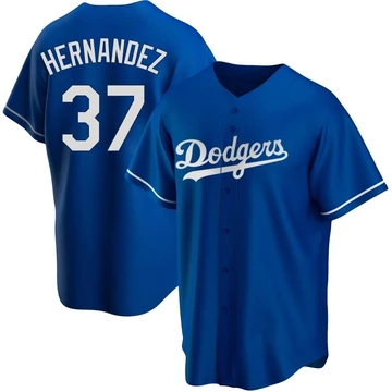 Men's Los Angeles Dodgers Teoscar Hernandez ＃37 Royal Replica Alternate Jersey