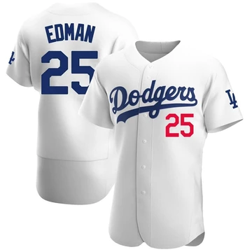 Men's Los Angeles Dodgers Tommy Edman ＃25 White Authentic Home Jersey