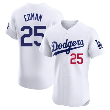 Men's Los Angeles Dodgers Tommy Edman ＃25 White Elite Home Jersey