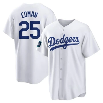 Men's Los Angeles Dodgers Tommy Edman ＃25 White Replica 2024 World Tour Seoul Series Home Jersey