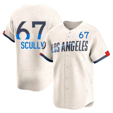 Men's Los Angeles Dodgers Vin Scully ＃67 Cream Limited 2024 City Connect Jersey