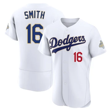 Men's Los Angeles Dodgers Will Smith ＃16 Gold Authentic White 2026 Collection Jersey