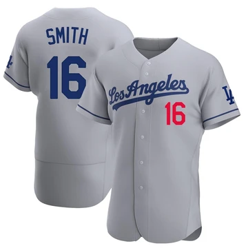 Men's Los Angeles Dodgers Will Smith ＃16 Gray Authentic Away Jersey