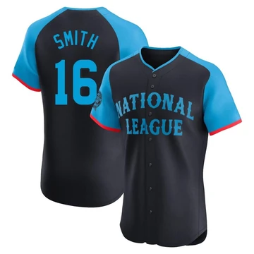 Men's Los Angeles Dodgers Will Smith ＃16 Navy Elite National League 2024 All-Star Game Jersey
