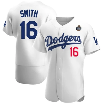 Men's Los Angeles Dodgers Will Smith ＃16 White Authentic Home Official 2024 World Series Jersey