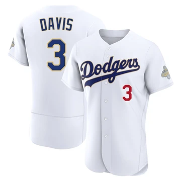 Men's Los Angeles Dodgers Willie Davis ＃3 Gold Authentic White 2026 Collection Jersey