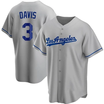 Men's Los Angeles Dodgers Willie Davis ＃3 Gray Replica Road Jersey