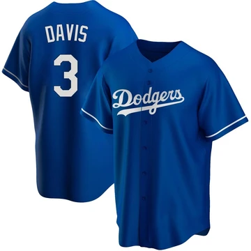Men's Los Angeles Dodgers Willie Davis ＃3 Royal Replica Alternate Jersey