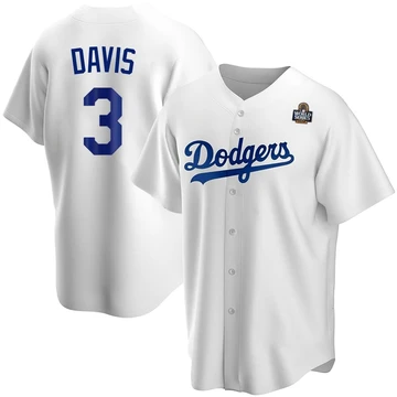 Men's Los Angeles Dodgers Willie Davis ＃3 White Replica Home 2024 World Series Jersey