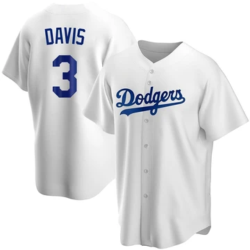 Men's Los Angeles Dodgers Willie Davis ＃3 White Replica Home Jersey