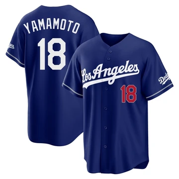 Men's Los Angeles Dodgers Yoshinobu Yamamoto ＃18 Royal Limited Alternate Stadium Jersey