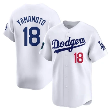 Men's Los Angeles Dodgers Yoshinobu Yamamoto ＃18 White Limited 2024 World Tour Seoul Series Home Jersey