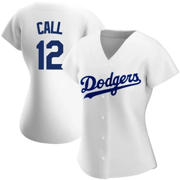 Women's Los Angeles Dodgers Alex Call ＃12 White Replica Home Jersey