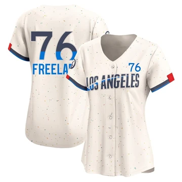Women's Los Angeles Dodgers Alex Freeland ＃76 Cream Limited 2024 City Connect Jersey