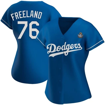 Women's Los Angeles Dodgers Alex Freeland ＃76 Royal Authentic Alternate 2024 World Series Jersey