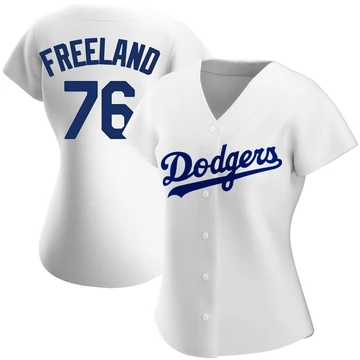 Women's Los Angeles Dodgers Alex Freeland ＃76 White Authentic Home Jersey