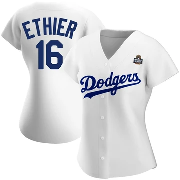 Women's Los Angeles Dodgers Andre Ethier ＃16 White Replica Home 2024 World Series Jersey