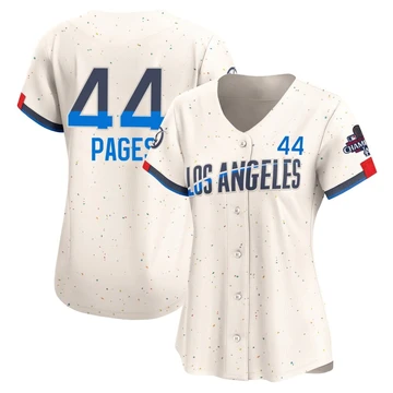 Women's Los Angeles Dodgers Andy Pages ＃44 Cream Limited 2024 City Connect World Series Champions Jersey