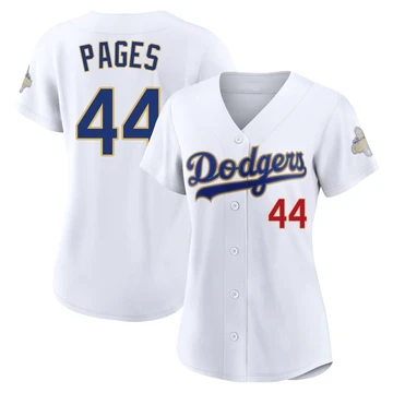 Women's Los Angeles Dodgers Andy Pages ＃44 Gold Limited White 2026 Collection Stadium Jersey