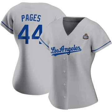Women's Los Angeles Dodgers Andy Pages ＃44 Gray Authentic Road 2024 World Series Jersey