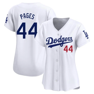 Women's Los Angeles Dodgers Andy Pages ＃44 White Limited Home Jersey