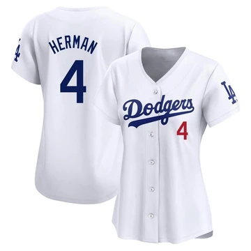 Women's Los Angeles Dodgers Babe Herman ＃4 White Limited Home Jersey