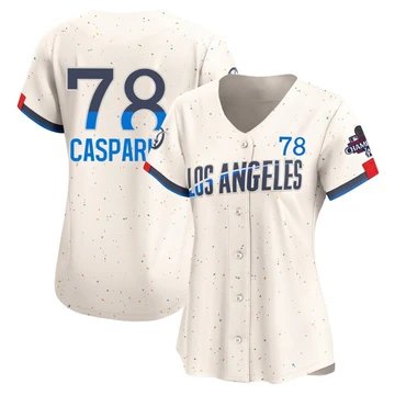 Women's Los Angeles Dodgers Ben Casparius ＃78 Cream Limited 2024 City Connect World Series Champions Jersey