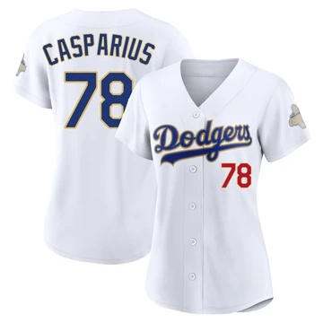 Women's Los Angeles Dodgers Ben Casparius ＃78 Gold Limited White 2026 Collection Stadium Jersey