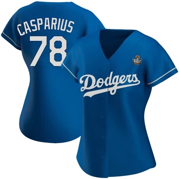 Women's Los Angeles Dodgers Ben Casparius ＃78 Royal Replica Alternate 2024 World Series Jersey