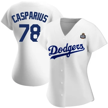 Women's Los Angeles Dodgers Ben Casparius ＃78 White Authentic Home 2024 World Series Jersey