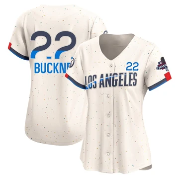 Women's Los Angeles Dodgers Bill Buckner ＃22 Cream Limited 2024 City Connect World Series Champions Jersey