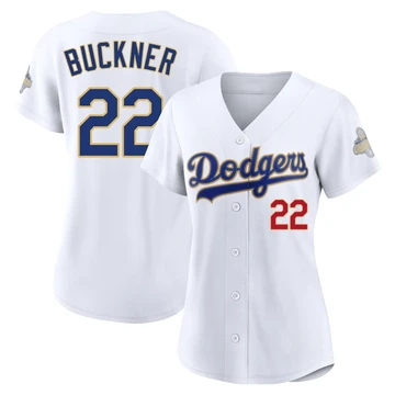 Women's Los Angeles Dodgers Bill Buckner ＃22 Gold Limited White 2026 Collection Stadium Jersey