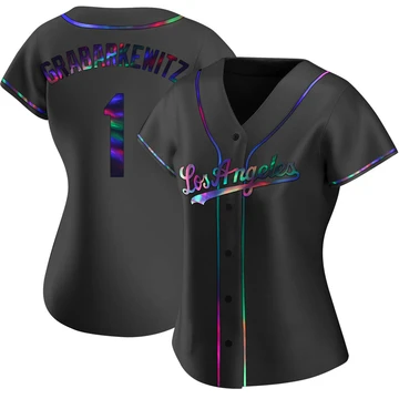 Women's Los Angeles Dodgers Billy Grabarkewitz ＃1 Black Replica Holographic Alternate Jersey