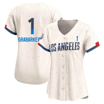 Women's Los Angeles Dodgers Billy Grabarkewitz ＃1 Cream Limited 2024 City Connect Jersey