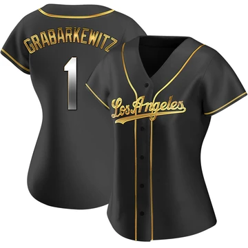 Women's Los Angeles Dodgers Billy Grabarkewitz ＃1 Gold Replica Black en Alternate Jersey