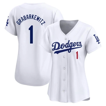 Women's Los Angeles Dodgers Billy Grabarkewitz ＃1 White Limited Home Jersey