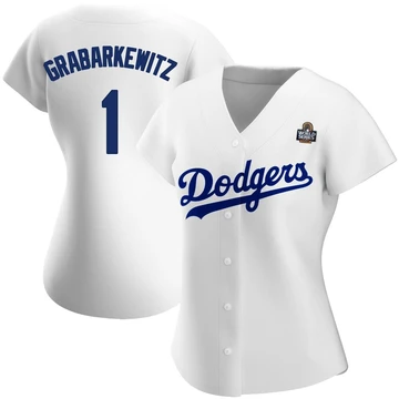 Women's Los Angeles Dodgers Billy Grabarkewitz ＃1 White Replica Home 2024 World Series Jersey
