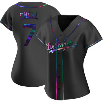 Women's Los Angeles Dodgers Blake Snell ＃7 Black Replica Holographic Alternate Jersey