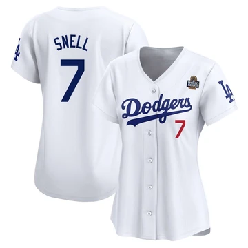 Women's Los Angeles Dodgers Blake Snell ＃7 White Limited Home 2024 World Series Jersey