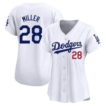 Women's Los Angeles Dodgers Bobby Miller ＃28 White Limited Home Jersey
