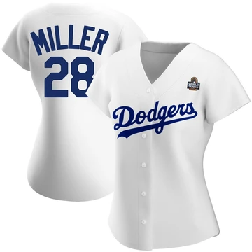 Women's Los Angeles Dodgers Bobby Miller ＃28 White Replica Home 2024 World Series Jersey