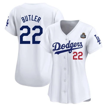 Women's Los Angeles Dodgers Brett Butler ＃22 White Limited Home 2024 World Series Jersey