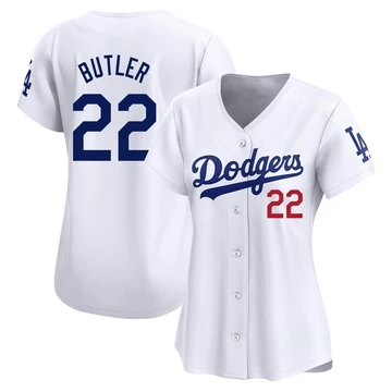 Women's Los Angeles Dodgers Brett Butler ＃22 White Limited Home Jersey